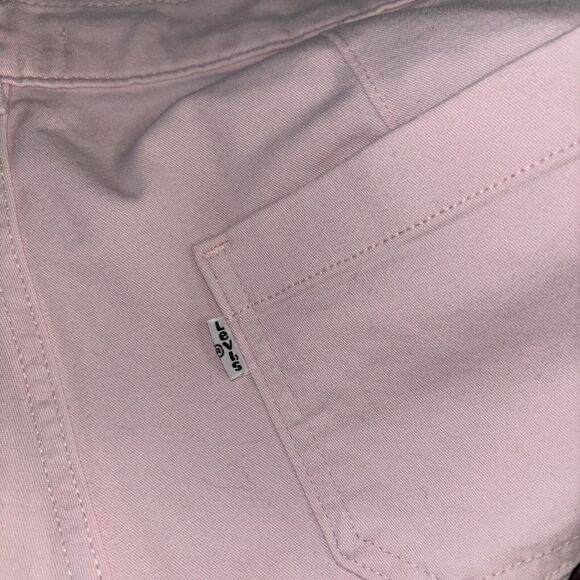 Levi's Women's Classic  Utility Jeans Wide Leg Crop Mid Rise Light Pink Sz 28 - Picture 4 of 8